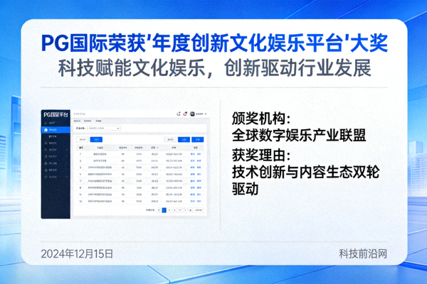 科技媒体对PG国际荣获“年度创新文化娱乐平台”大奖的报道截图